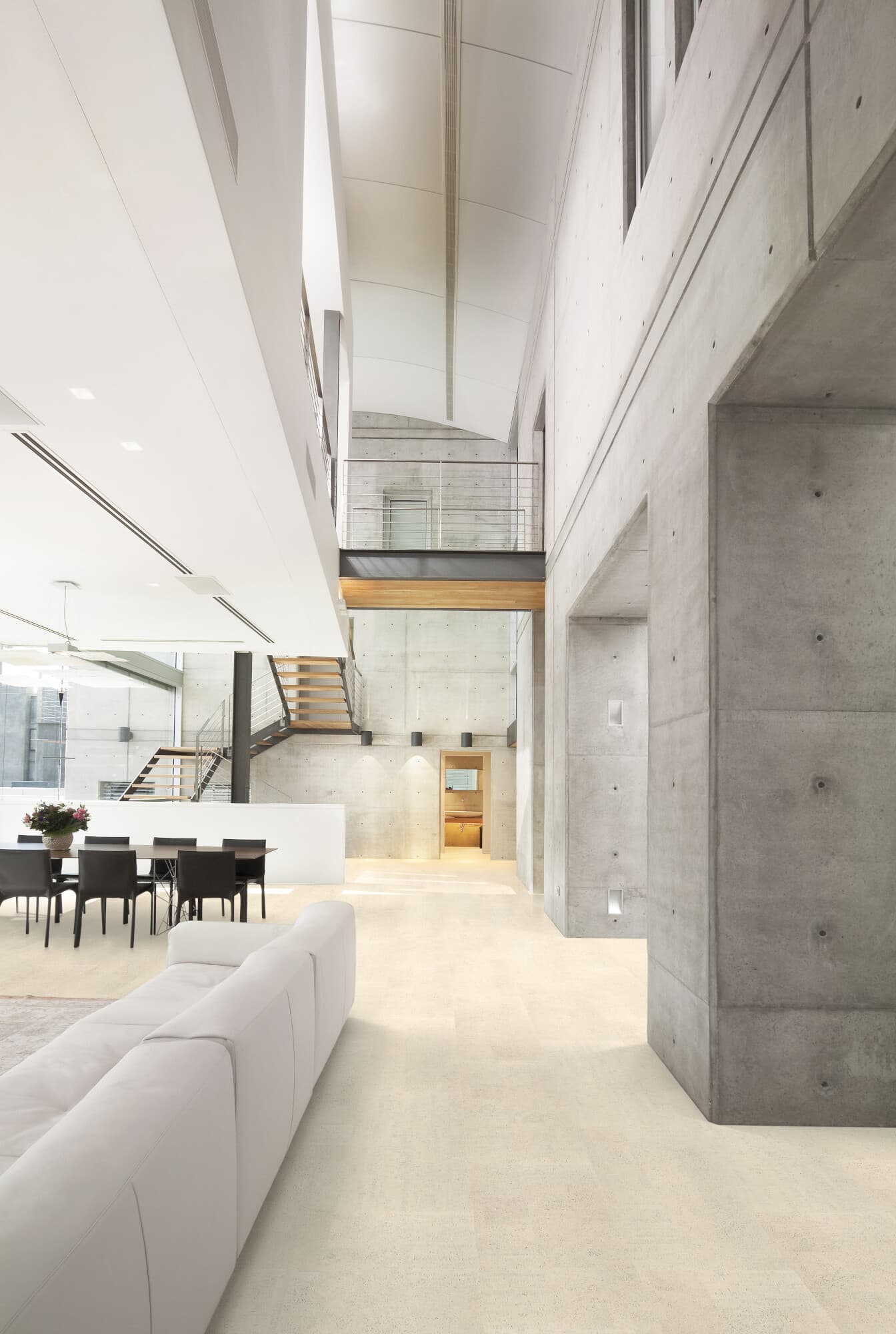Double height living room in luxury villa in Ramat Gan, Israel.